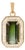 5.5ct Emerald Cut Green Tourmaline & Baguette Diamond Pendant in 14k Yellow Gold For Sale