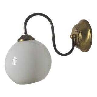 Art Deco Metal Wall Lamp, Poland, 1950s For Sale