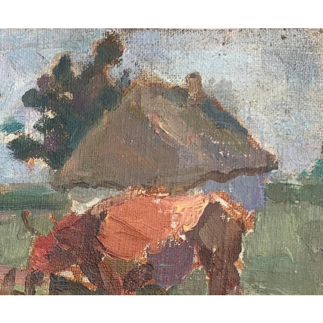 Realism Vintage Ukrainian Impressionist Oil Painting, Rural Landscape, 1960s 16-20 For Sale - Image 3 of 6