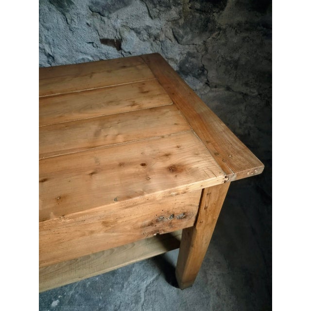 Antique Cherry Wood Kitchen Island Work Table with Drawers, 1890s For Sale - Image 10 of 18