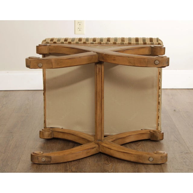 Swaim Regency Style Upholstered X-Frame Stool For Sale - Image 11 of 13
