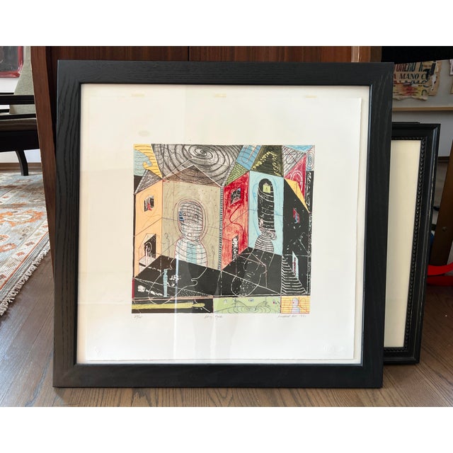 Blue Richard Hull Abstract Architectural Print, Framed For Sale - Image 8 of 8