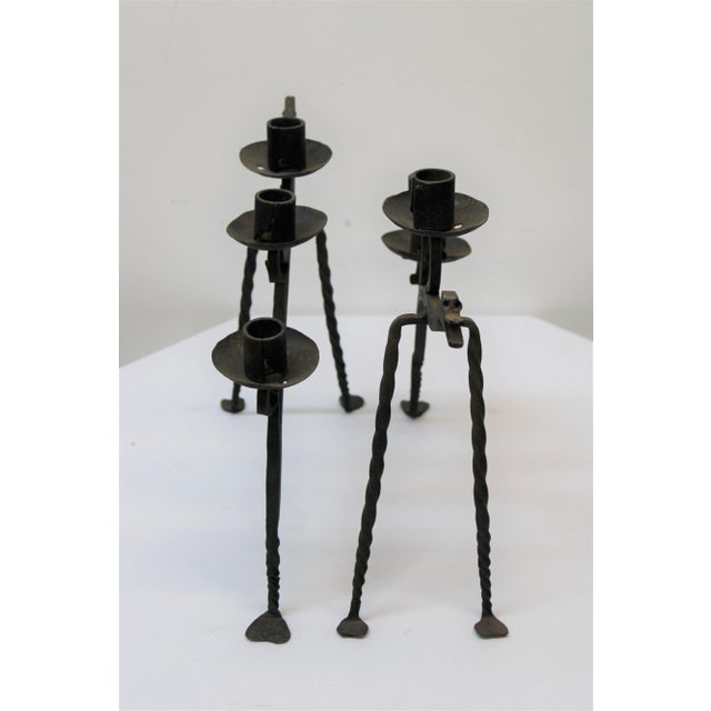 Figurative Pair of Iron Animal Figure Candle Holders For Sale - Image 3 of 6