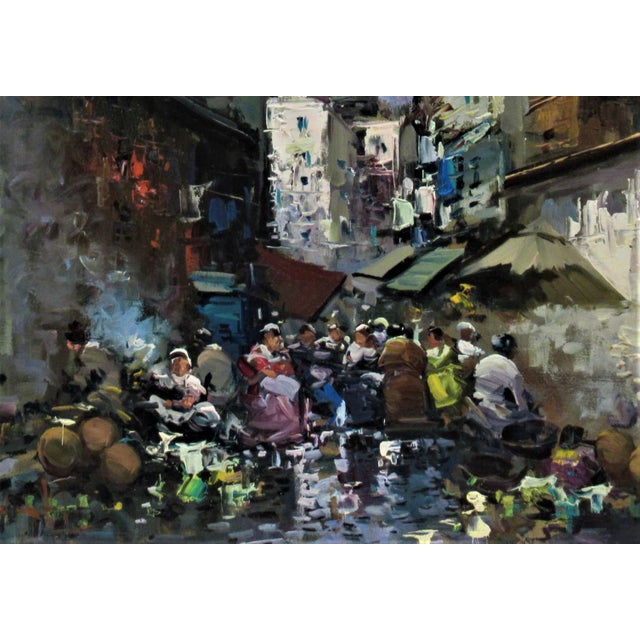 Impressionist Giovani Guarlotti, Street Market, Circa 1935 For Sale - Image 3 of 7