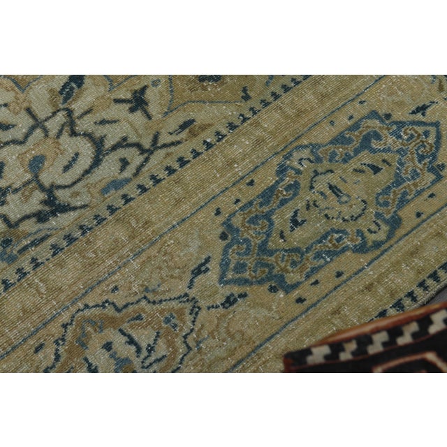 1970s 1970s Vintage Persian Handknotted Wool Green Oversize Area Rug For Sale - Image 5 of 11