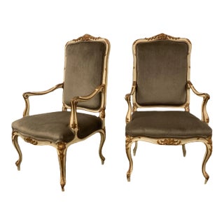 Antique Italian Arm Chairs - A Pair For Sale