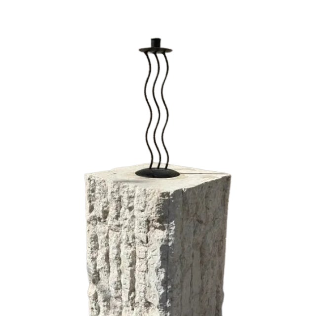 Abstract Memphis Style Metal Squiggly Candlestick For Sale - Image 3 of 3