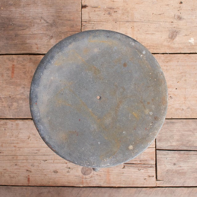 Antique Galvanised Milking Stool A charming old galvanised three legged milking stool. Dimensions: Height: 36cm Seat...