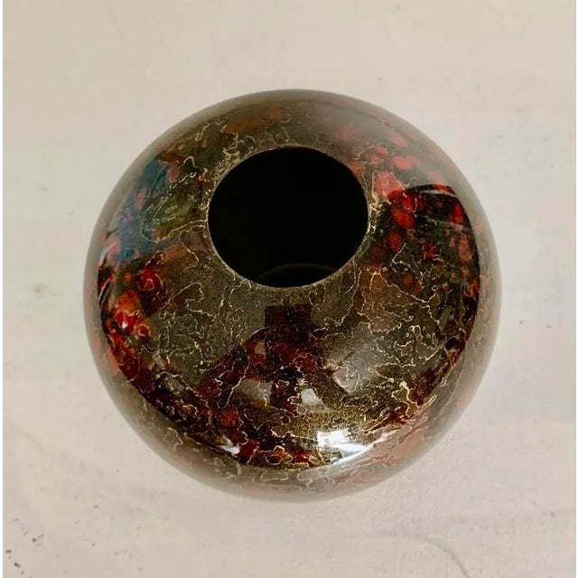 Beautiful brown gilt ceramic art studio vase Cca 1980s No marking Excellent condition