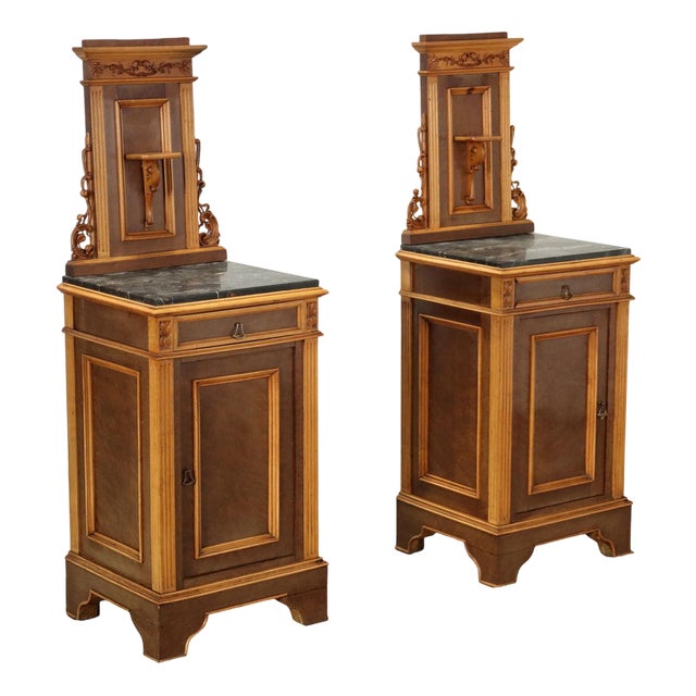 Liberty Bedside Tables in Marble, Set of 2 For Sale