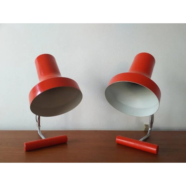 Red Mid-Century Table Lamps by Josef Hurka for Napako, 1970s, Set of 2 For Sale - Image 8 of 16