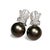 Mid 20th Century 18k White Gold Tahitian Pearl Diamond Drop Earrings Estate, Pair For Sale - Image 4 of 4