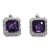 Amethyst 10 Carat Diamond Earrings - 2 Pieces For Sale