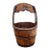 Antique Farmhouse Rustic Style Solid Wood Bucket With Arched Handle For Sale