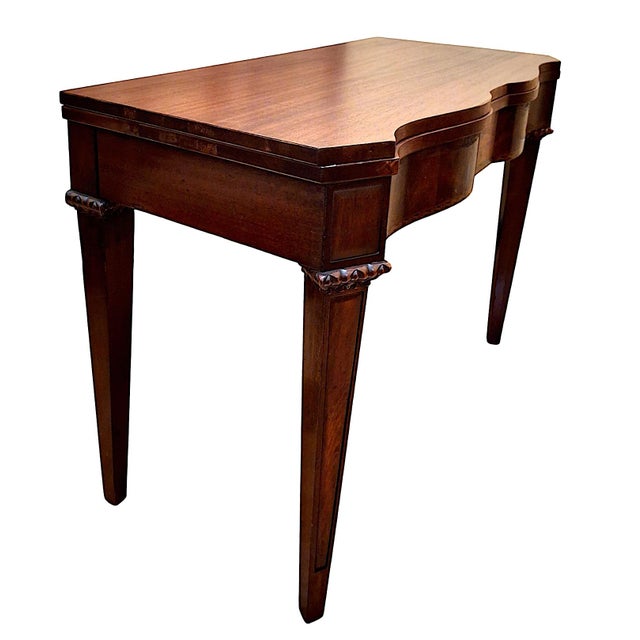 Traditional Federal Style Flip-Top Mahogany Table For Sale - Image 3 of 13