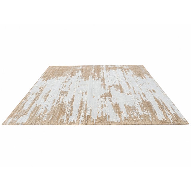 Textile Rh Kasir Wool & Silk Rug – 10' X 14' Wheat/Camel | Hand-Knotted Wool & Silk For Sale - Image 7 of 18
