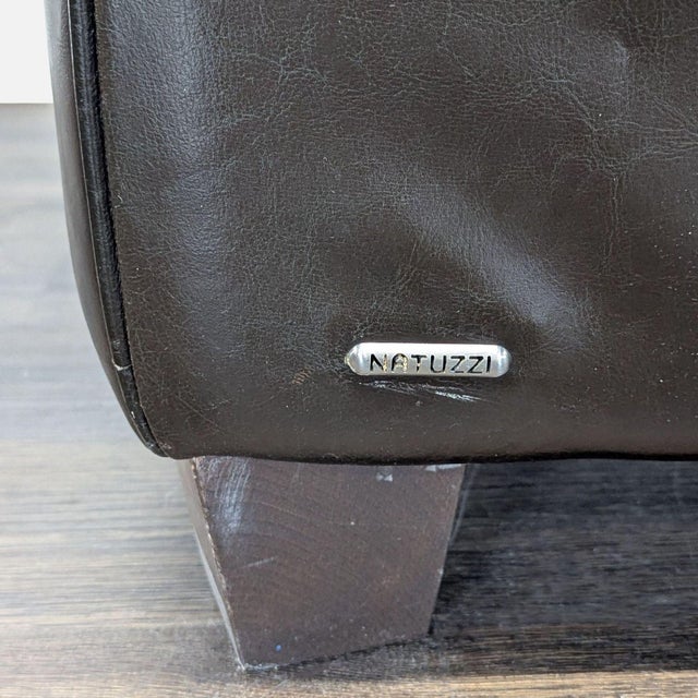 Animal Skin Natuzzi Leather Lounge Armchair - Comfortable Modern Seating For Sale - Image 7 of 12