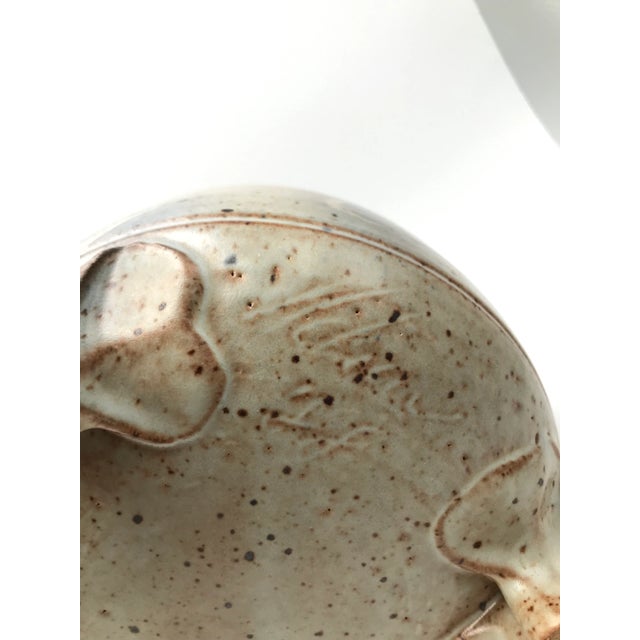 Tan Signed Studio Pottery Sculptural Cachepot For Sale - Image 8 of 12