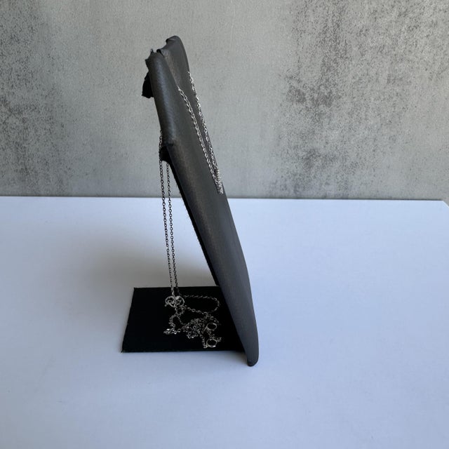 Modern Diamond Bar Necklace in 14kt White Gold - 0.21ctw Natural Diamonds, Adjustable For Sale - Image 3 of 5