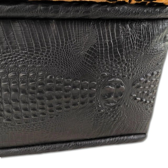 Hollywood Regency Style Leopard Velvet Cocktail Ottoman For Sale - Image 12 of 13