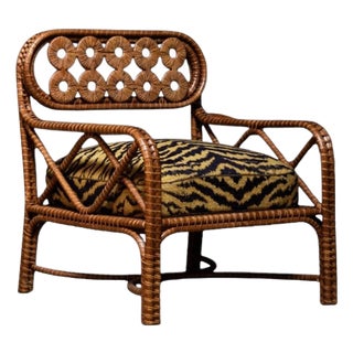 Bridget Armchair in Stained Rattan with Plywood and HR Foam by Popus Editions For Sale