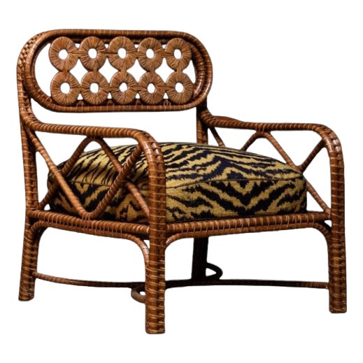 Bridget Armchair in Stained Rattan with Plywood and HR Foam by Popus Editions For Sale