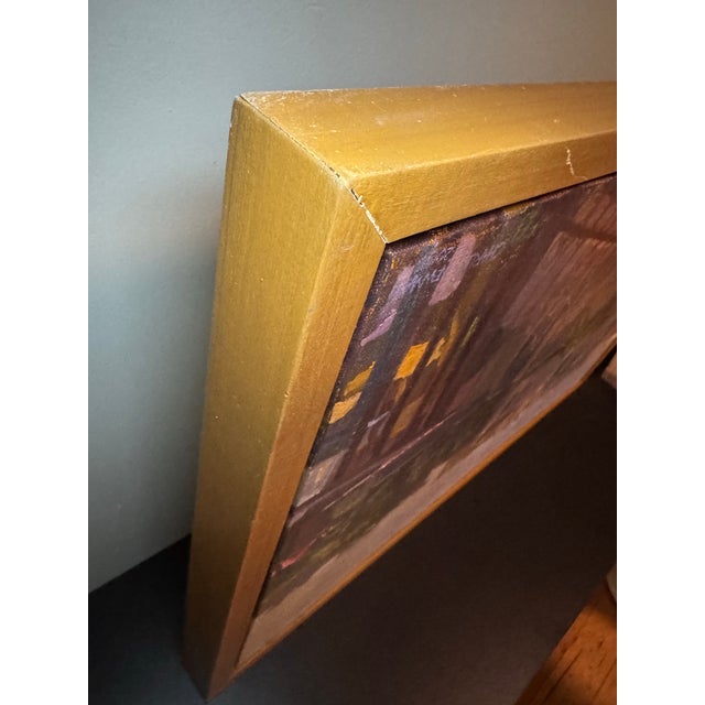 Light Yellow Charles Newman (Pafa Mfa) Original 2008 Oil in Handcrafted Artist Frame – Pre-Gentrification Urban Landscape For Sale - Image 8 of 9