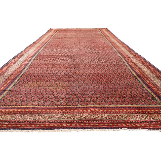 Rustic Late 19th Century Persian Malayer Rug, 07'03 X 19'10 For Sale - Image 3 of 10