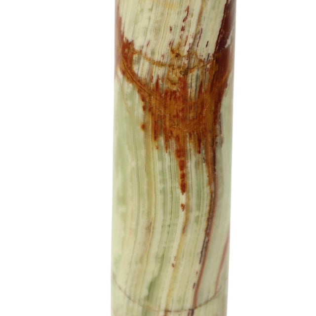 Classic Onyx Marble Brass Column Lamp 20th Century, 1950s For Sale - Image 4 of 13