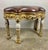 1900 - 1909 Italian Painted and Parcel Gilt Leather Bench For Sale - Image 5 of 14
