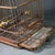 Vintage Chinese Huali Rosewood "Bamboo" Bird Cage With Jade Butterfly and Gem Inlays For Sale - Image 11 of 11