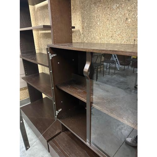 Large Modular Wall Unit with Glass Cabinet For Sale - Image 4 of 7
