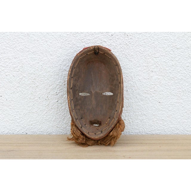 Wood Vintage Kuba Raffia Beard Mask For Sale - Image 7 of 8