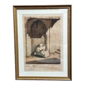 1910s Orientalist Alméric Joseph Lobel-Riche (1877-1950) Aquatint With Remarque