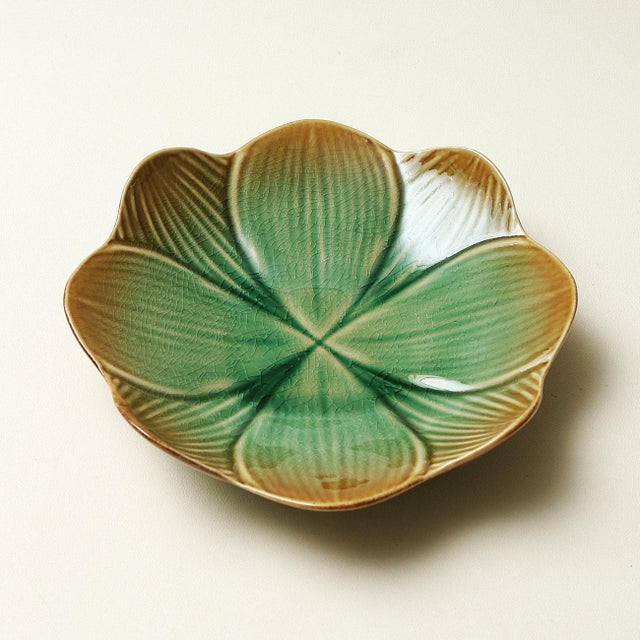 Japanese Japanese-Style Irregular Ceramic Plate With a Crackle Glaze - Set of 2 For Sale - Image 3 of 6