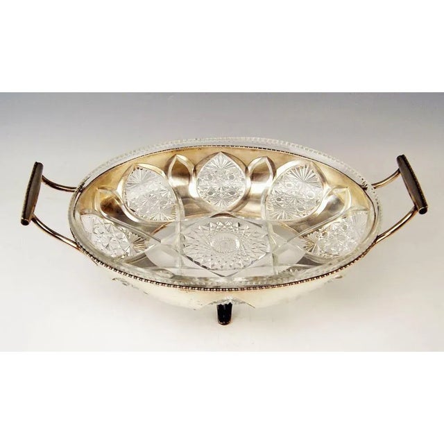 Large Austrian Silver Bowl with Glass Liner, 1900-1910 For Sale - Image 3 of 9