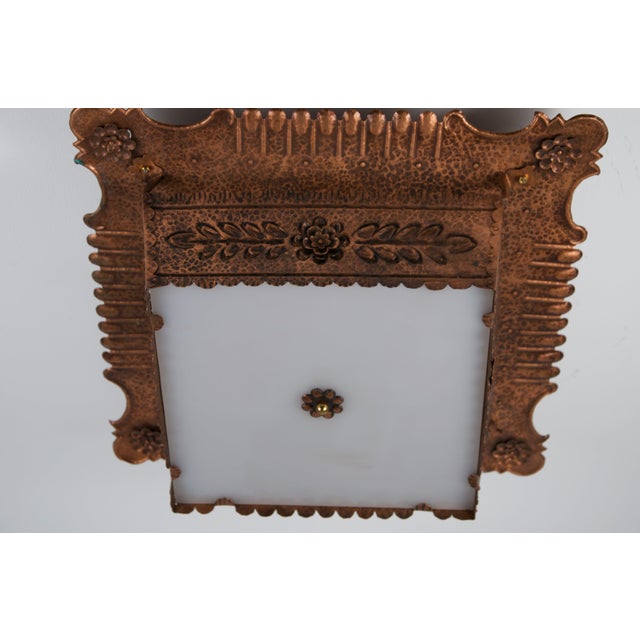 Metal Art Deco Copper and Acrylic Glass Flush Mount, 1930s, Germany For Sale - Image 7 of 15