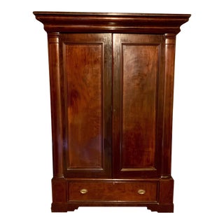 19th-C. Regency Mahogany Armoire / Wardrobe For Sale