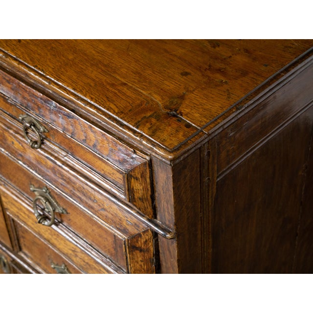 English English King George III 1800s Oak Five Drawer Commode with Raised Panels For Sale - Image 3 of 12