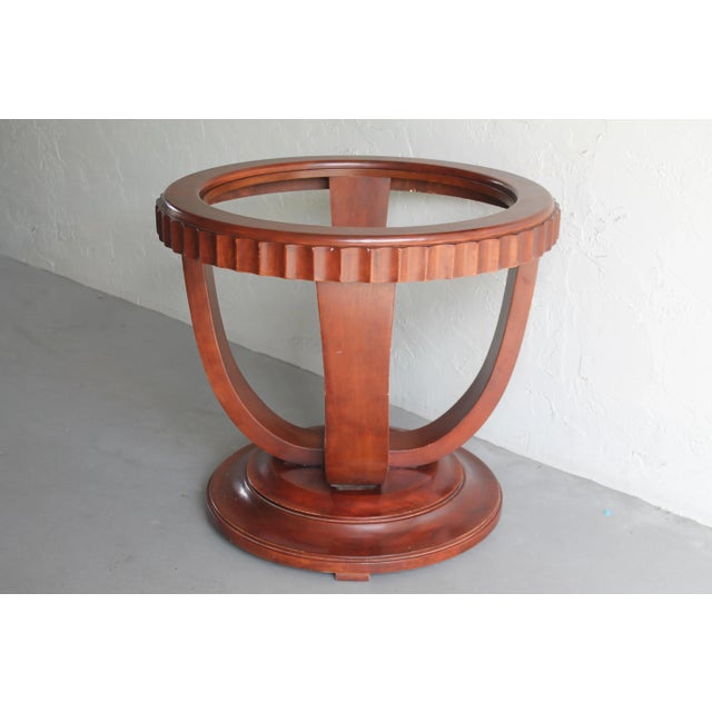 1940 French Art Deco Grand Scale Carved Foyer Table - Center Table For Sale - Image 11 of 11