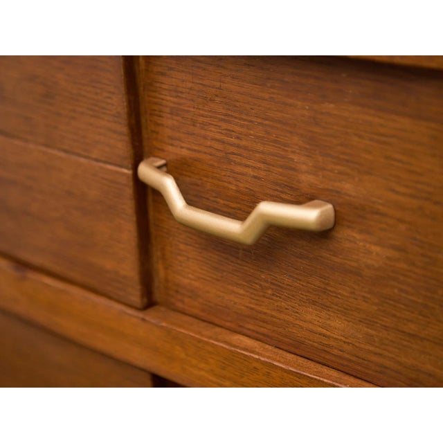 Four Drawer 1950s High Boy With Gold Hardware For Sale - Image 11 of 11