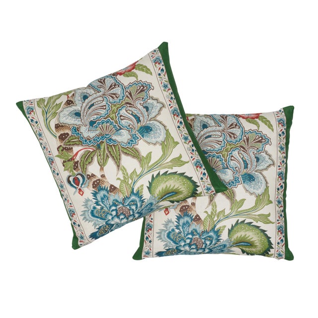 Textile Contemporary Schumacher X Timothy Corrigan Anjou Stripe Pillow in Emerald For Sale - Image 7 of 10