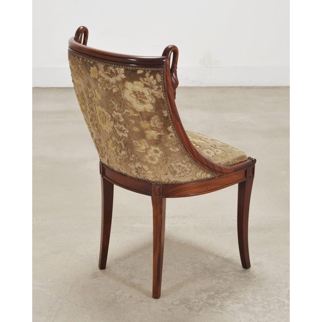 Set of Six French Empire Mahogany Swan Gondola Dining Chairs For Sale - Image 18 of 18