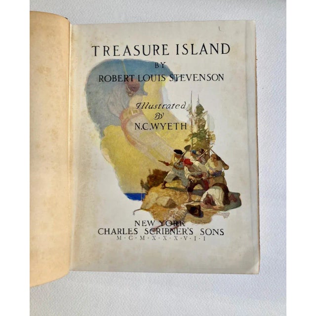 Illustration 1911 Illustrated Edition "Treasure Island" Book by Robert Louis Stevenson For Sale - Image 3 of 12