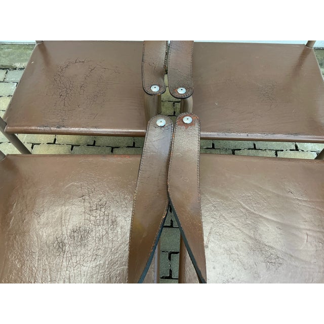 Animal Skin Set of Four Postmodern Leather “Rio”chairs Designed Y Pascal Mourgue for Artelano, France For Sale - Image 7 of 12