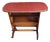 Mid-Century Side Table with Integrated Newspaper Rack in Brown Beechwood with Red Faux Leather Top, 1960s For Sale