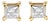 14K Yellow Gold 5/8 Cttw Princess Natural Brown Color Diamond 4-Prong Stud Earrings, A Pair For Sale