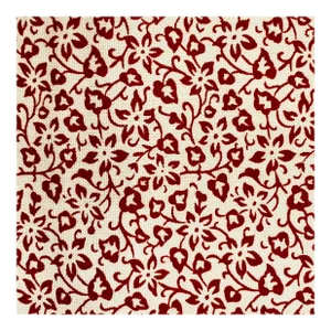 Robert Allen Nautica Brick Red & Cream Bordeaux Floral Leaf Vine Fabric Sample