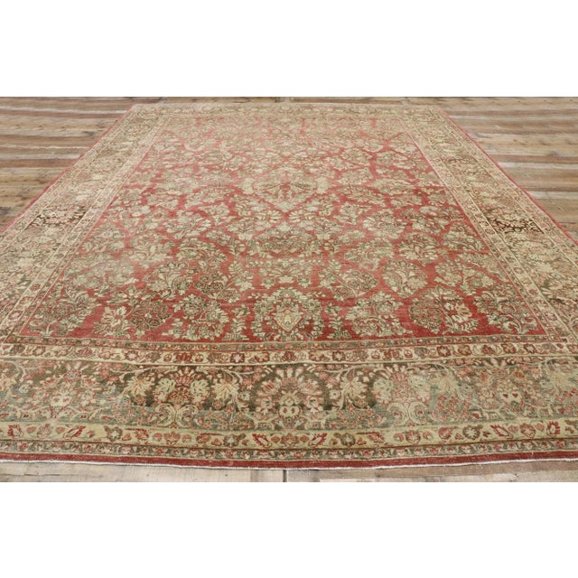 Textile Antique Persian Sarouk Rug - 10'02 X 13'03 For Sale - Image 7 of 10
