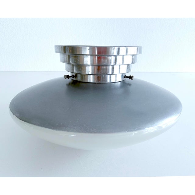 French Art Deco Glass Pendant Light by Mazda, 1930s For Sale - Image 13 of 18